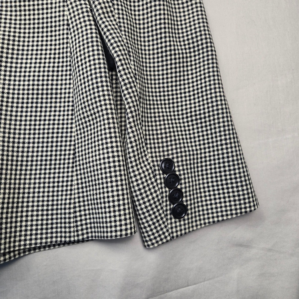 Ralph Lauren Blue Label Women's Houndstooth Wool Blazer Jacket Size 8 Vintage - Picture 10 of 12